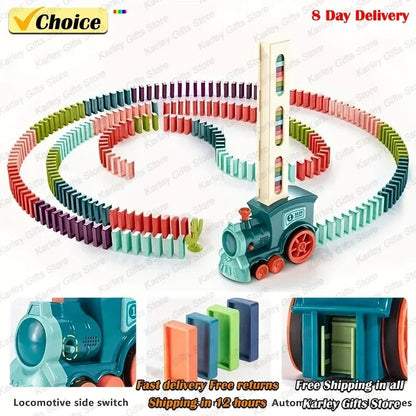 Domino Train Toy – 180 Pcs Electric Automatic Domino Train Set for Kids Aged 3 - 12 - Enkaji Households