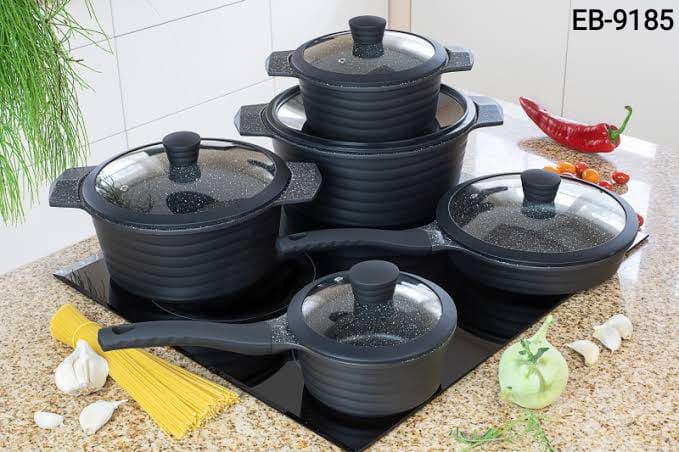 Edenberg nonstick cooking pots 10pc - Enkaji Households