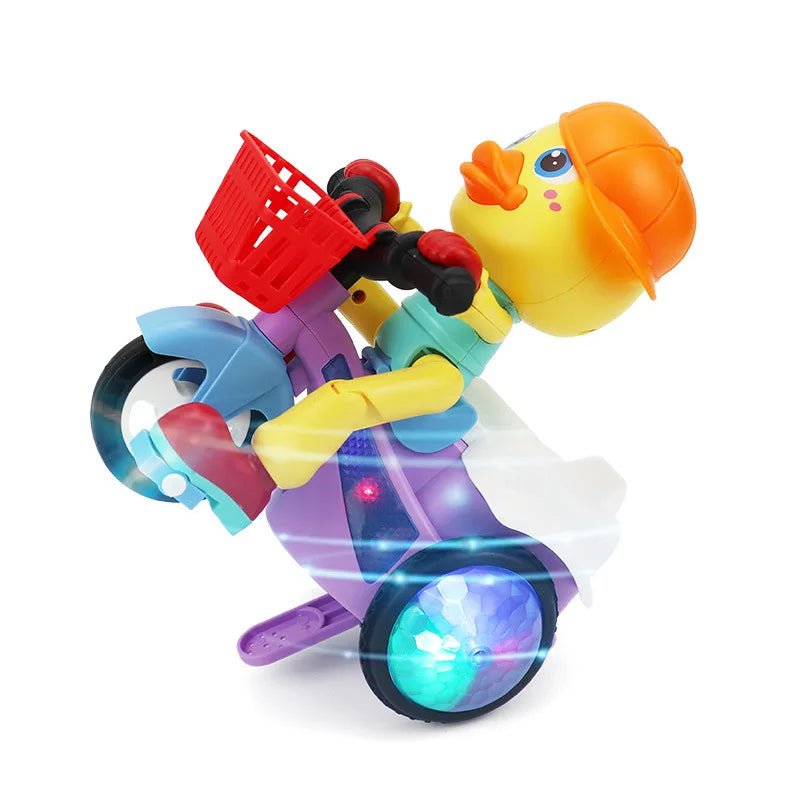 Electric Stunt Rotating Duck Tricycle Toy – Dynamic Music &amp; Lights for Baby Fun - Enkaji Households