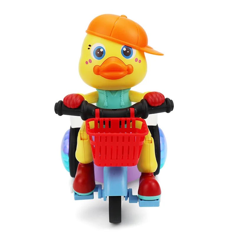 Electric Stunt Rotating Duck Tricycle Toy – Dynamic Music &amp; Lights for Baby Fun - Enkaji Households