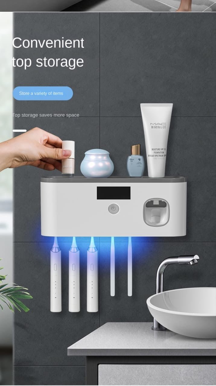 Electric toothbrush UV sterilization dispenser - Enkaji Households