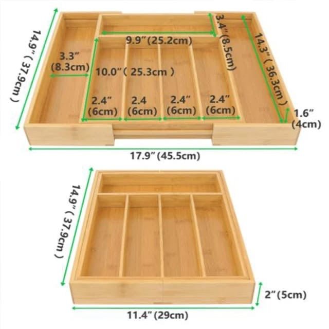 Expandable Bamboo Drawer/Cutlery Organizer - Enkaji Households