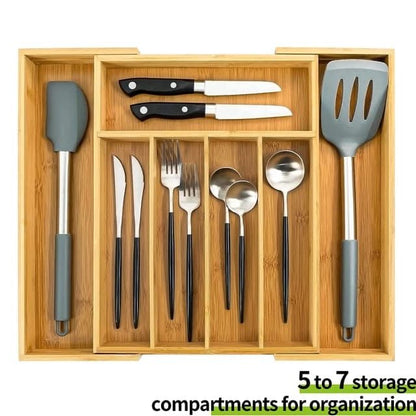 Expandable Bamboo Drawer/Cutlery Organizer - Enkaji Households