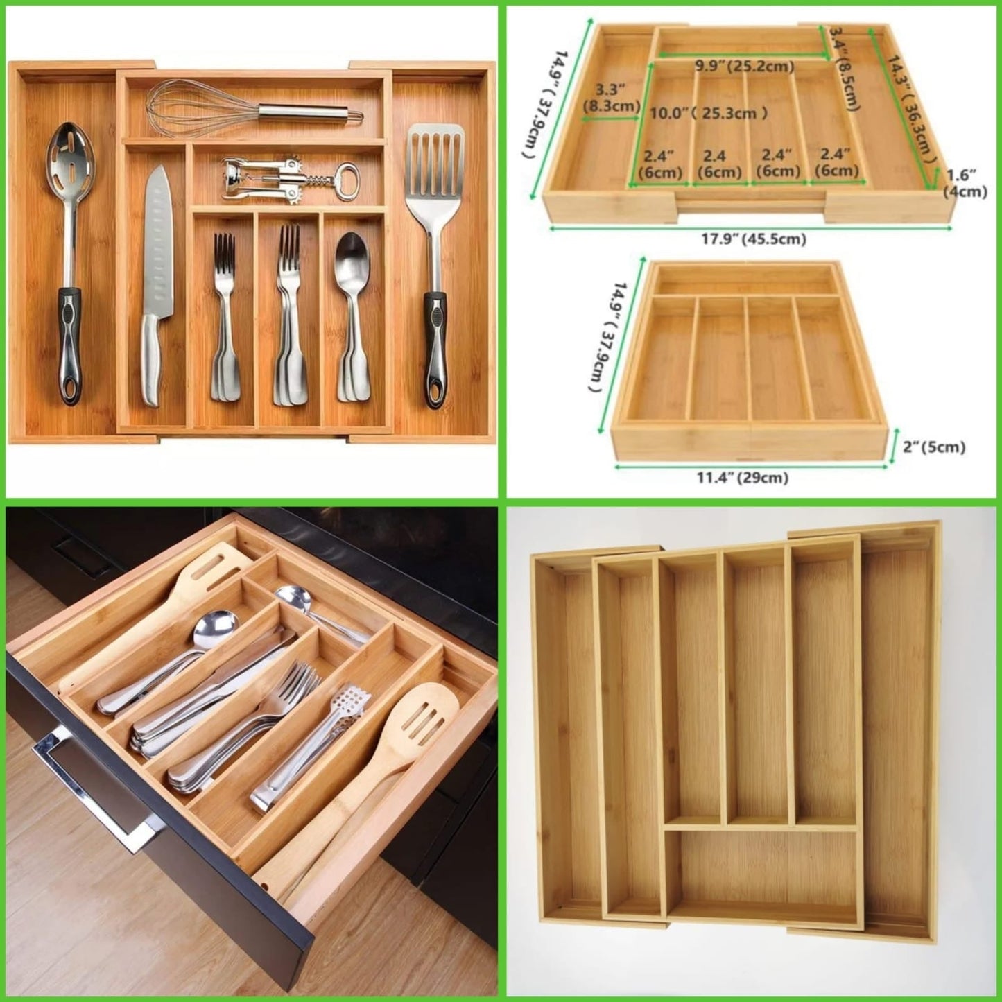 Expandable Bamboo Drawer/Cutlery Organizer - Enkaji Households