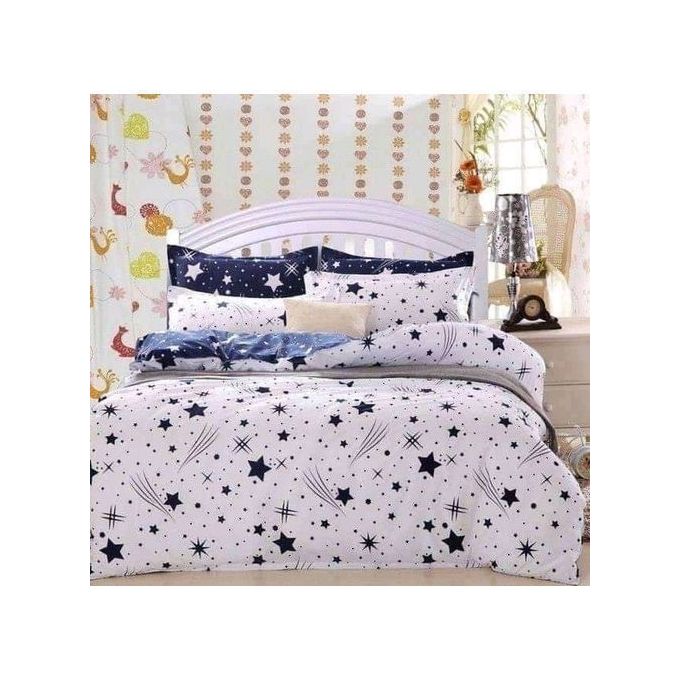 Fashion White and Blue Star Duvet Set - Enkaji Households