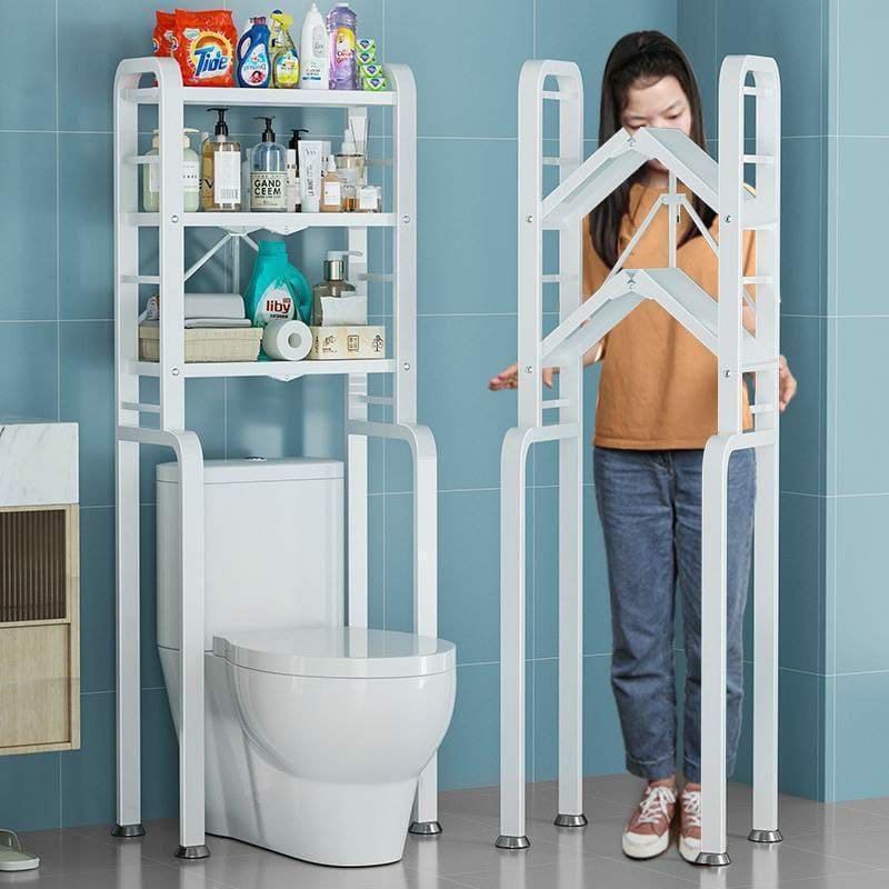 Foldable Heavy duty Over the Toilet Storage metal rack - Enkaji Households