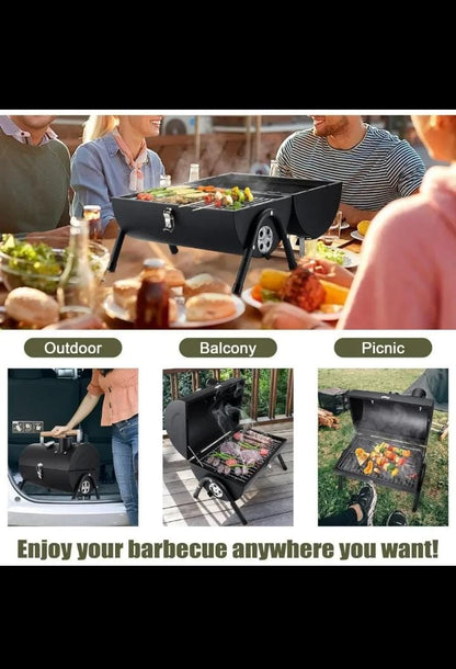 Foldable Portable Barrel Barbecue grill - Enkaji Households