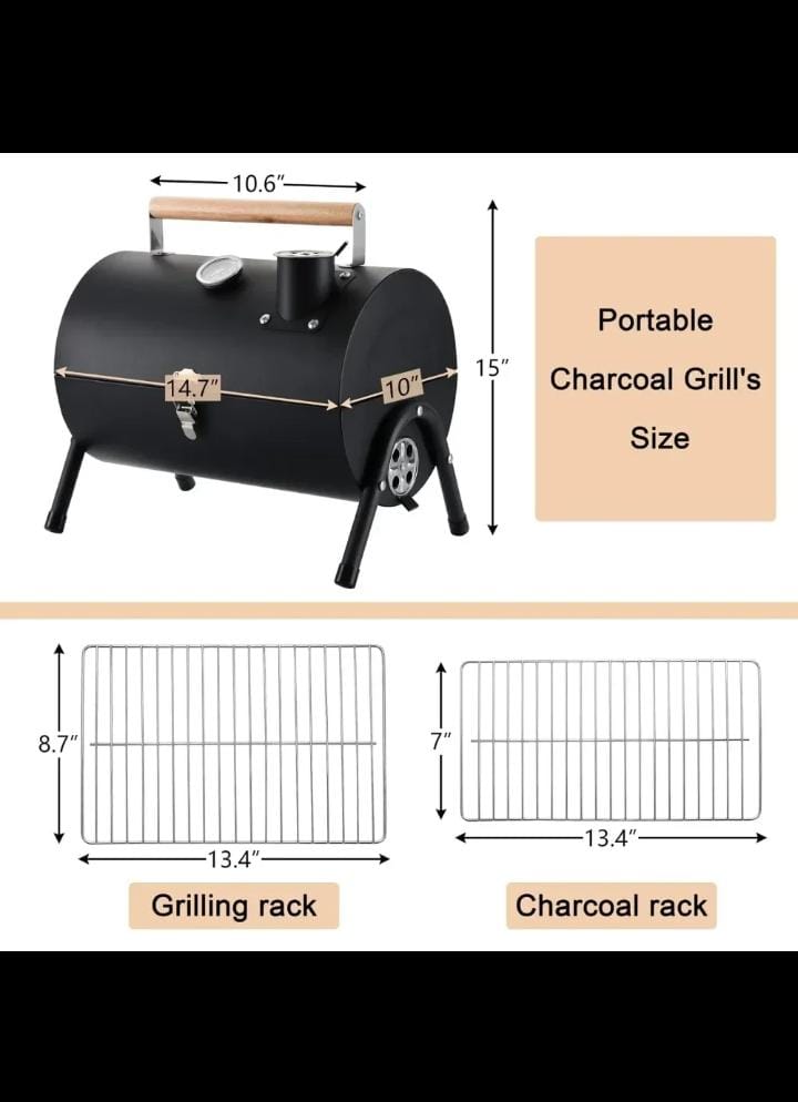 Foldable Portable Barrel Barbecue grill - Enkaji Households