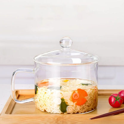 Glass Heat resistant cooking pot with handle - Enkaji Households