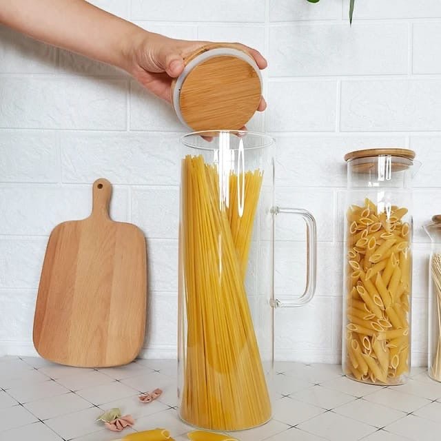 Glass Spaghetti Jar - Enkaji Households