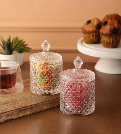 Glass Sweets Jar with Lid, glass Sugar dish(HS01) - Enkaji Households