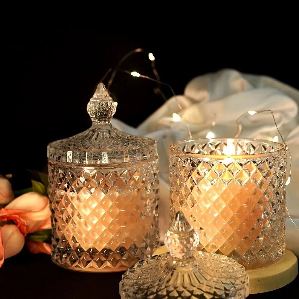 Glass Sweets Jar with Lid, glass Sugar dish(HS01) - Enkaji Households