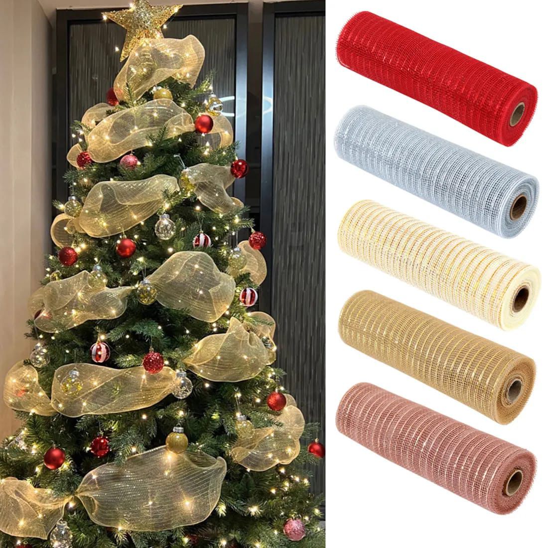 Glitter Mesh Ribbon – DIY Christmas & Wedding Decor - Enkaji Households