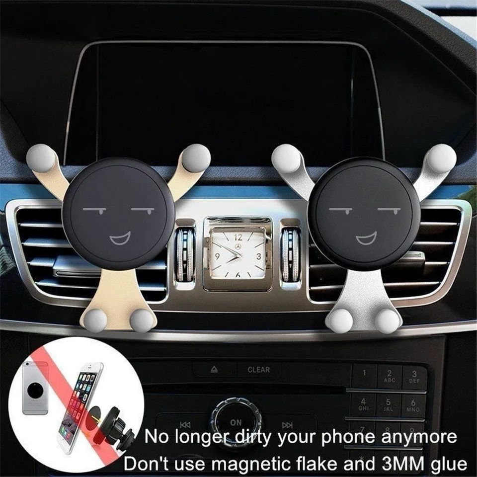 Gravity Car Phone Holder Air Vent Hook Mobile Phone Mount - Enkaji Households