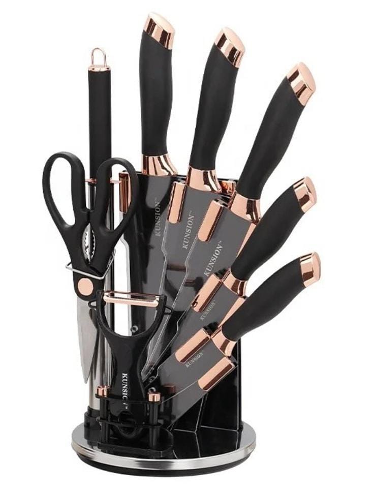 High quality Heavy stainless steel 9pc knife set - Enkaji Households