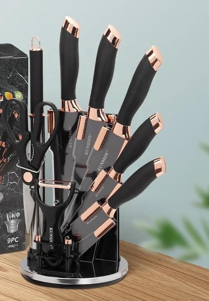 High quality Heavy stainless steel 9pc knife set - Enkaji Households