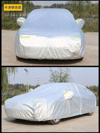 High Quality Universal Grey Car Cover with fleece on the inside part & Has Reflector on the sides - Enkaji Households