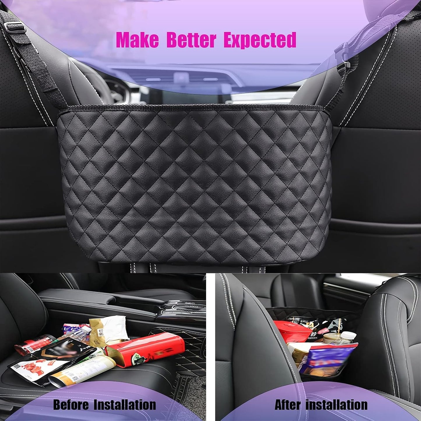 Leather Car In - Between Seat Organizer - Enkaji Households