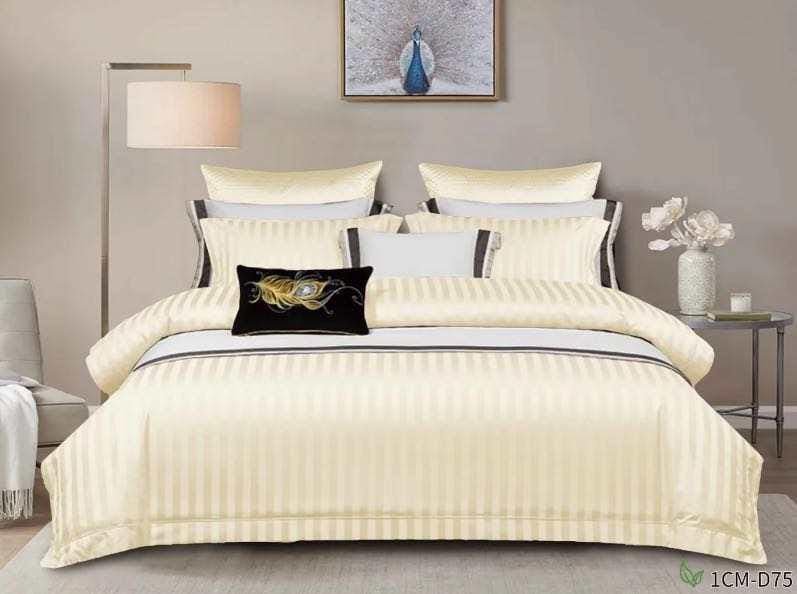 Luxury Cotton Satin Stripped Duvet cover sets - Enkaji Households