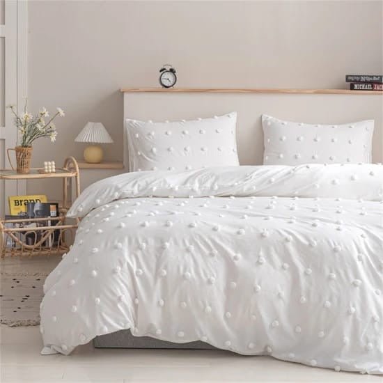 Luxury Tufted Dot Design Duvet Cover Set – Soft, Durable, and Breathable Microfiber for All Seasons - Enkaji Households