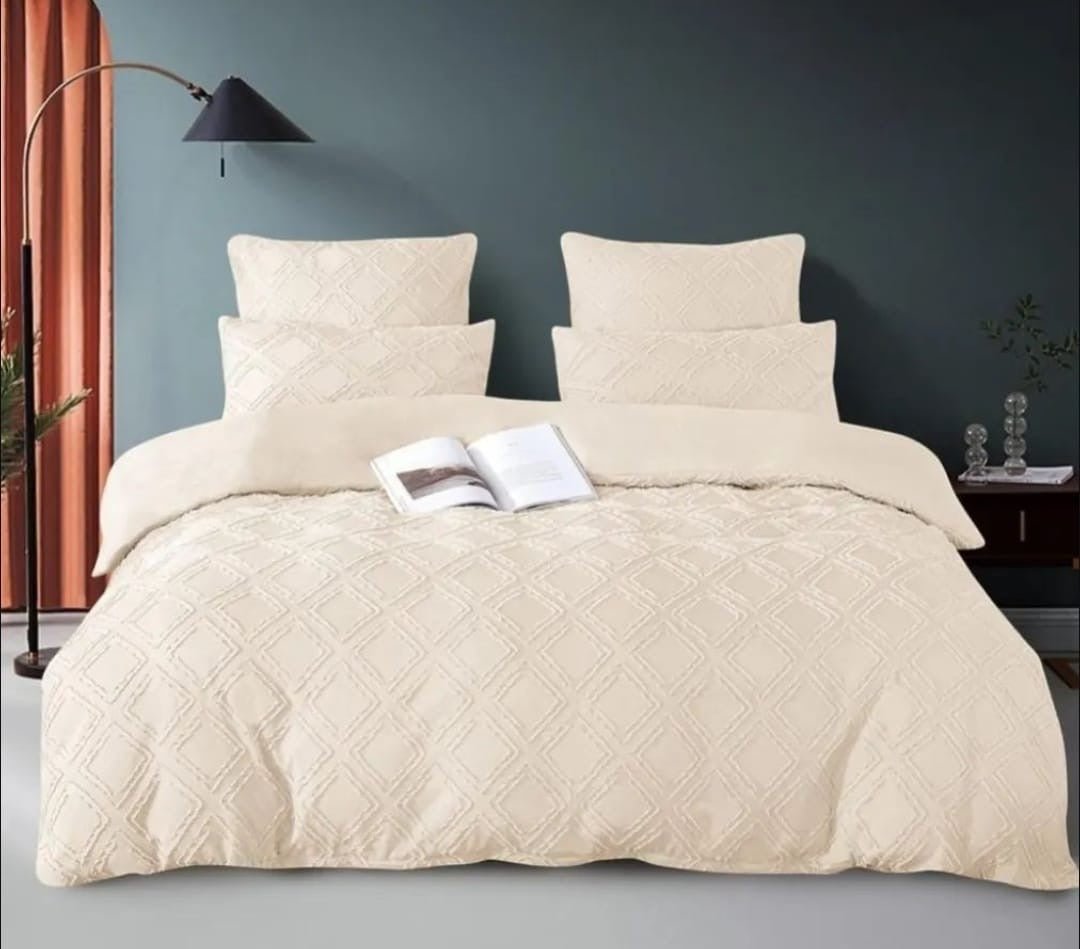 Luxury Tufted Wave Design Duvet Cover Set – Soft, Durable, and Breathable Microfiber - Enkaji Households