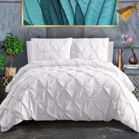 Luxury Tufted Wave Design Duvet Cover Set – Soft, Durable, and Breathable Microfiber - Enkaji Households