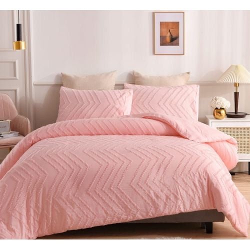 Luxury Tufted Wave Design Duvet Cover Set – Soft, Durable, and Breathable Microfiber - Enkaji Households