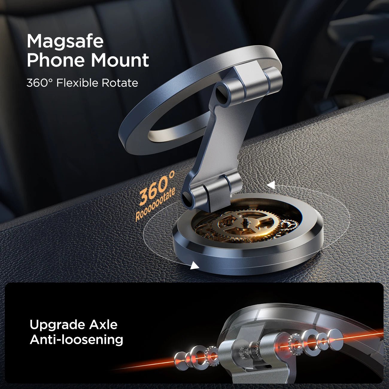 Magnetic Car Cell Phone Holder - 360° Swivel Adjustable Back Sticker Holder - Enkaji Households