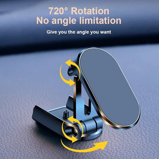 Magnetic Car Phone Holder Air Vent Clip - 360° Rotating Foldable Smartphone Mount - Enkaji Households