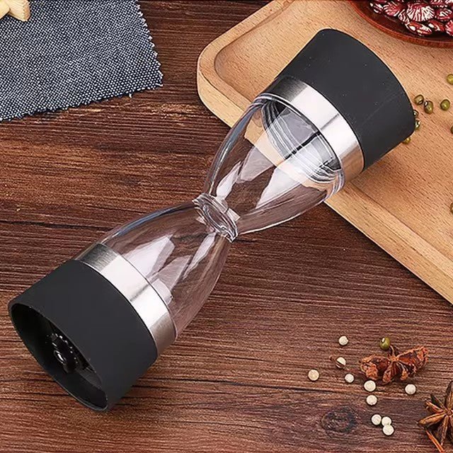 Manual 2 in 1 Hourglass Shape Dual Salt Pepper Mill (HS01) - Enkaji Households