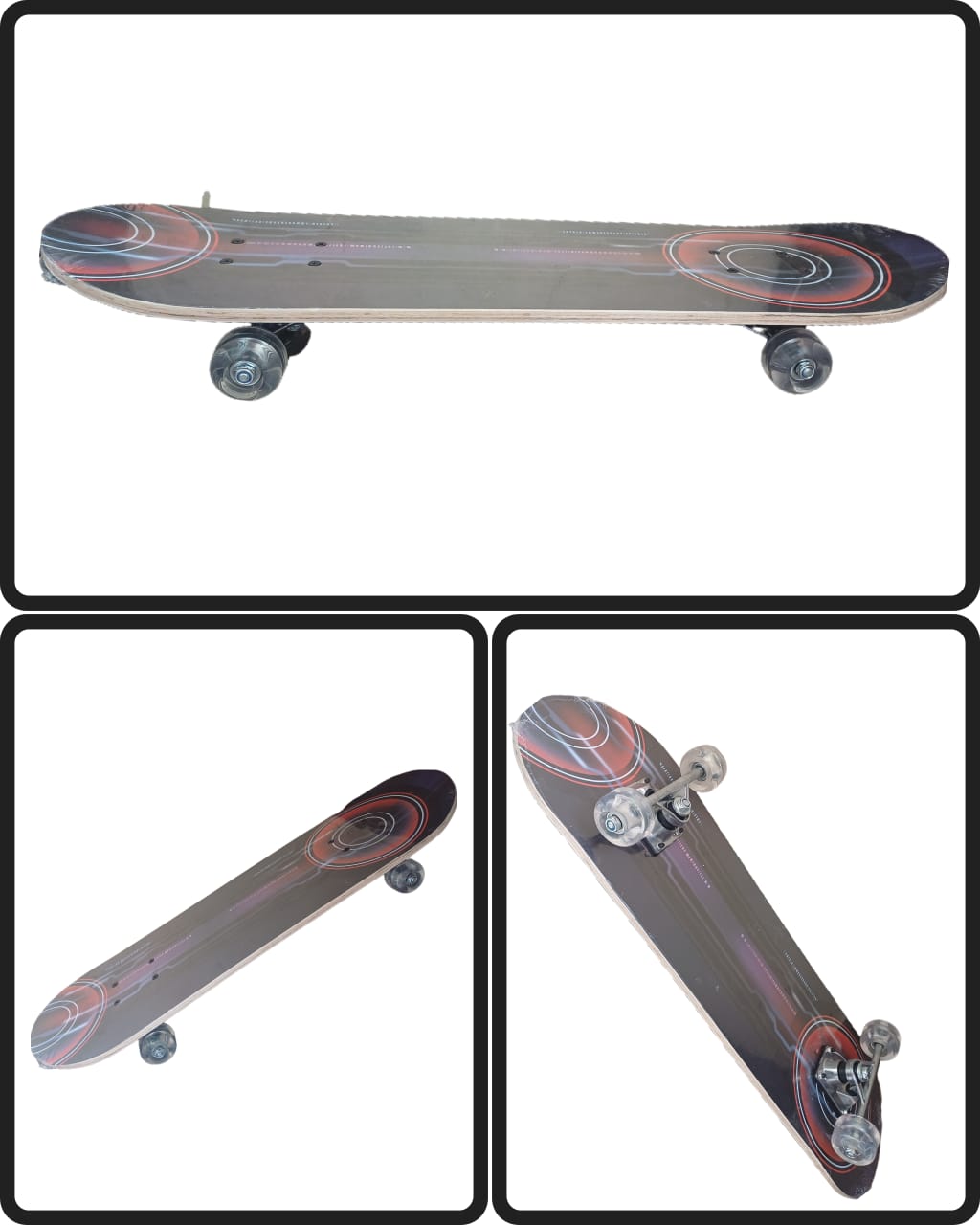 Maple Wood Skateboard – Durable Design with Nonslip Surface &amp; Anti - Shock Wheels - Enkaji Households