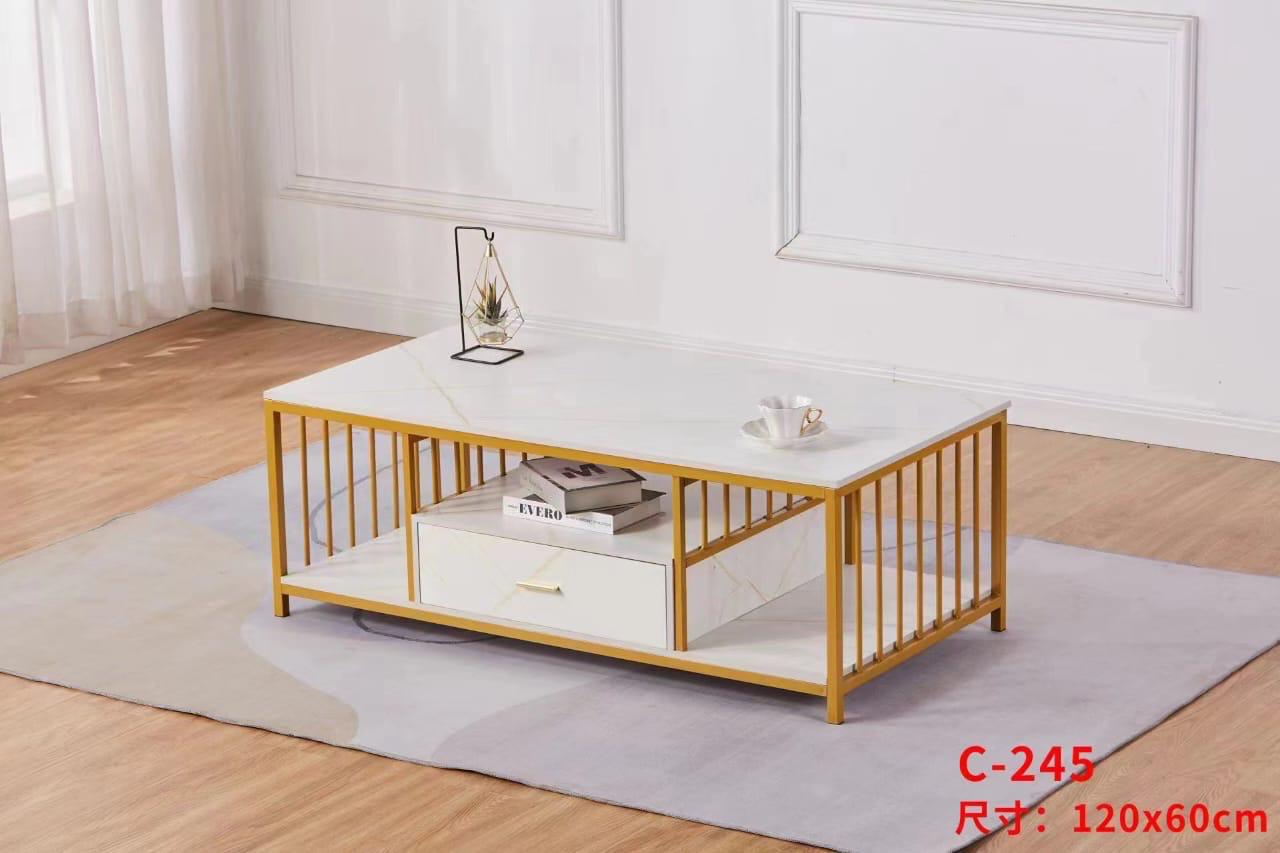 Modern Marble - Finished MDF Coffee Table with Storage (120 x 60 cm) - Enkaji Households