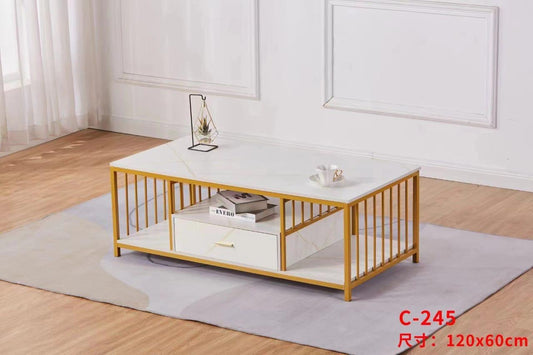 Modern Marble - Finished MDF Coffee Table with Storage (120 x 60 cm) - Enkaji Households