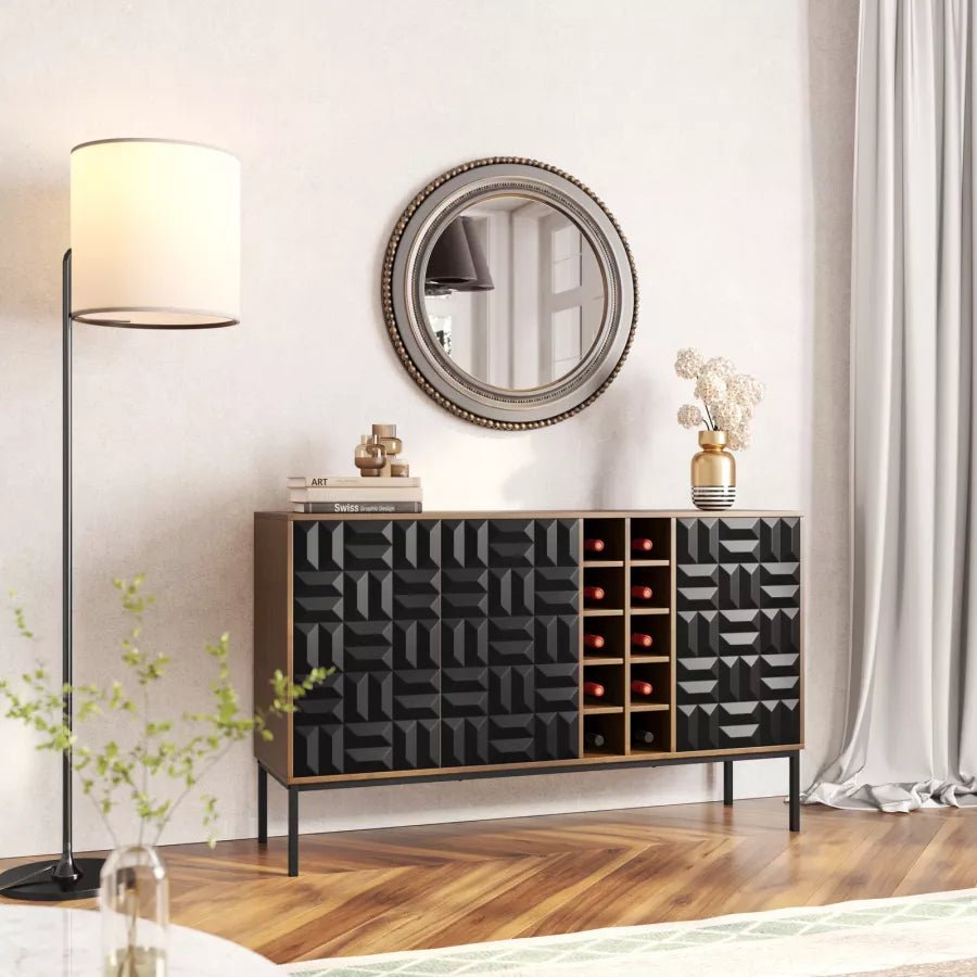 Modern Sideboard with Wine Rack - Enkaji Households