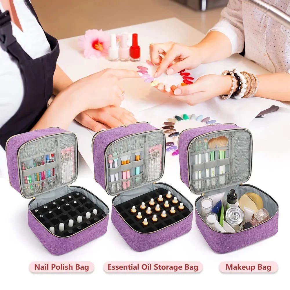 Nail Polish Travel Organizer Storage Case - Enkaji Households