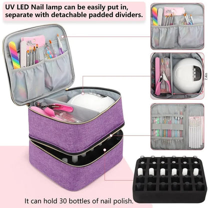 Nail Polish Travel Organizer Storage Case - Enkaji Households