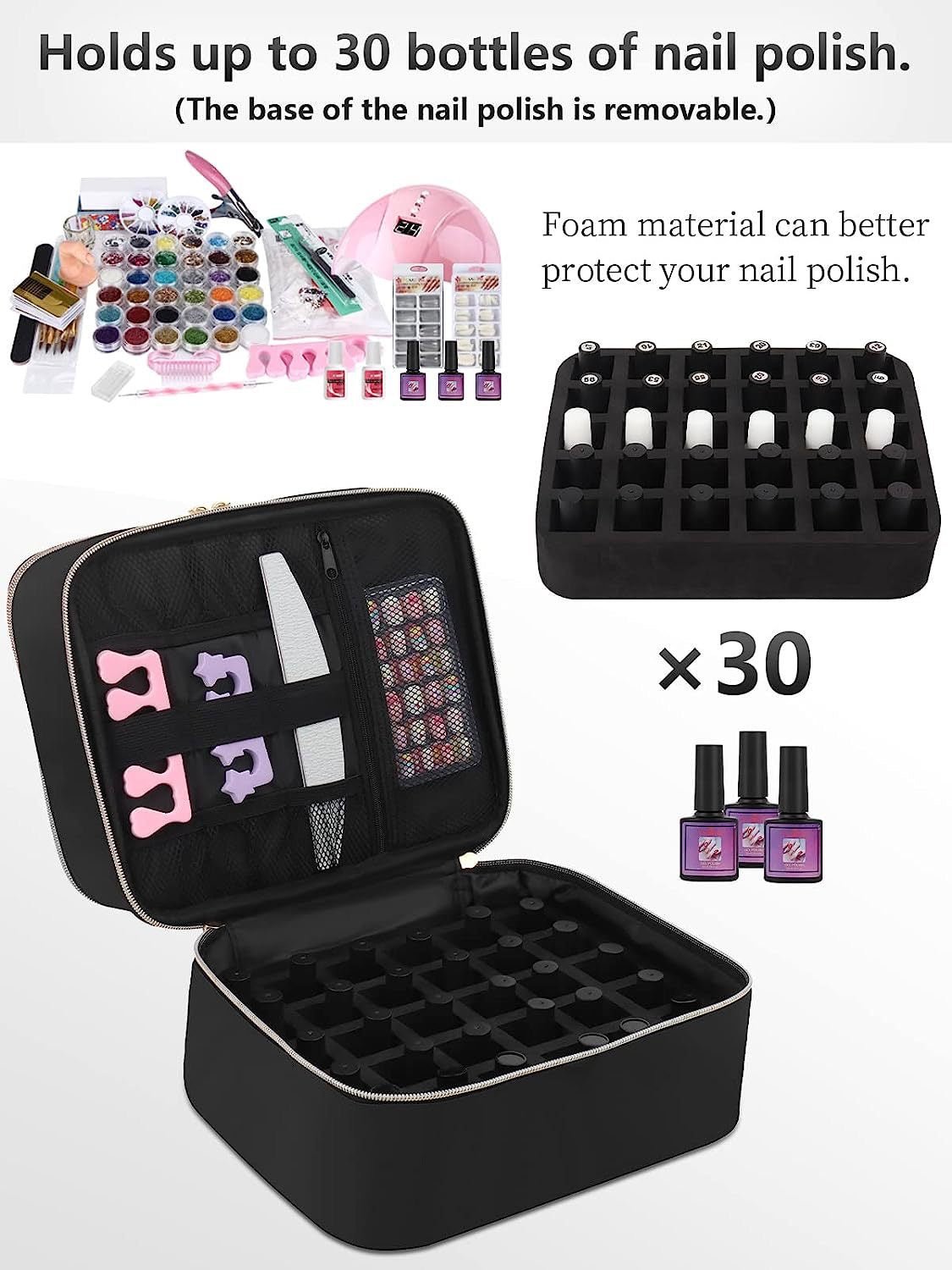 Nail Polish Travel Organizer Storage Case - Enkaji Households