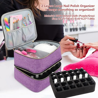 Nail Polish Travel Organizer Storage Case - Enkaji Households