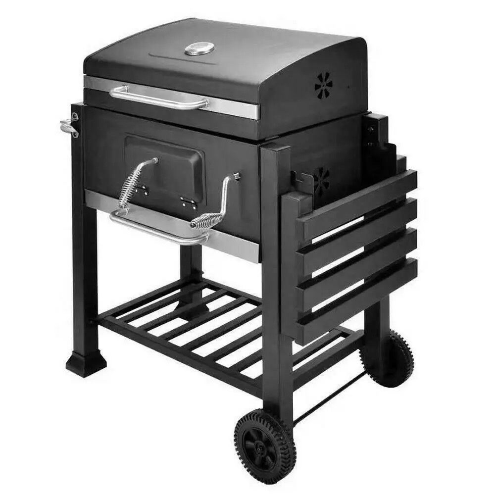 Outdoor Garden Barbecue Portable BBQ Grill – Large Charcoal Trolley BBQ - Enkaji Households