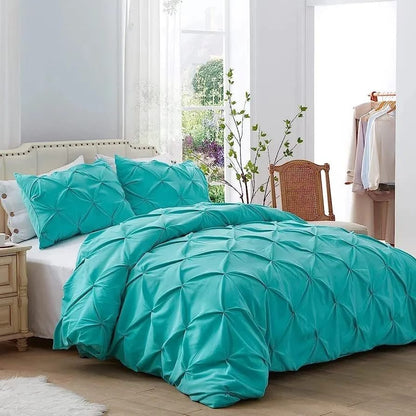 Pinch Pleat Cross Pintuck Duvet Cover set - Enkaji Households