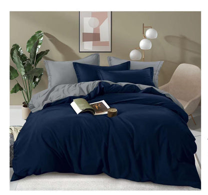 Plain Double - Sided Color Cotton Duvet Cover Set – Soft, Durable, and Comfortable Bedding - Enkaji Households