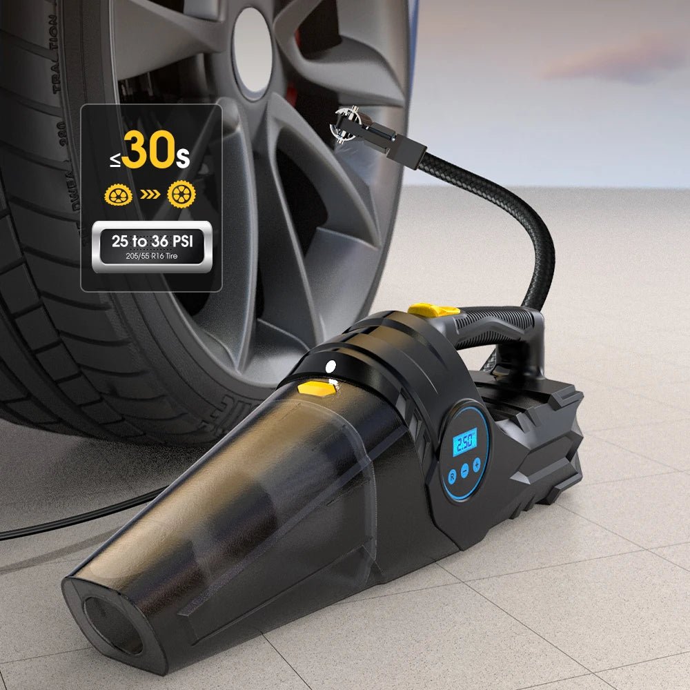 Portable Car Tyre Inflator and Vacuum Cleaner(Dual - use) - Enkaji Households