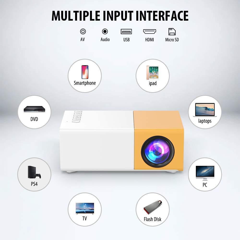 Portable Mini Projector With Audio HDMI - Enkaji Households