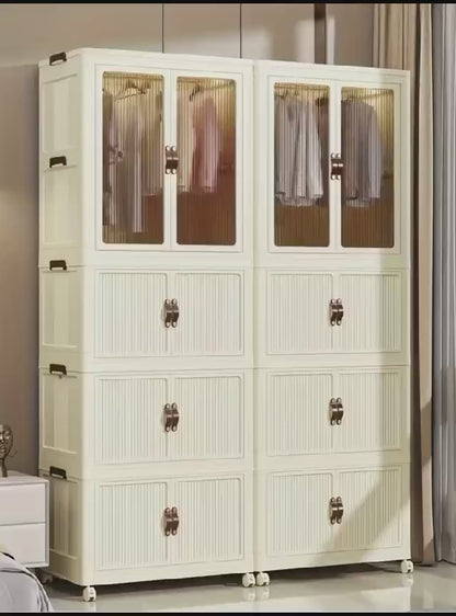 Stackable 3 Level plastic Portable Wardrobe/Closet