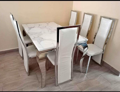 Pure Marble Top 6 - seater dining table - Enkaji Households