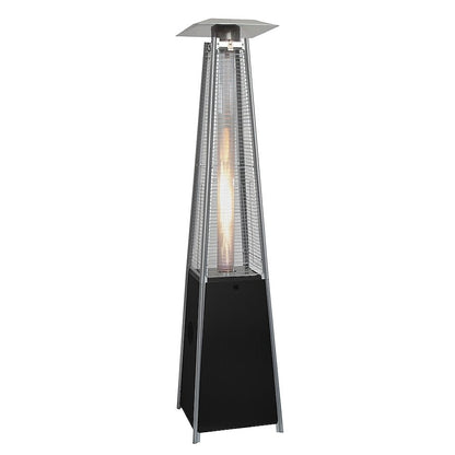 Pyramid Gas Patio Heater – Outdoor Flame Tower with Glass Tube & Wheels - Enkaji Households