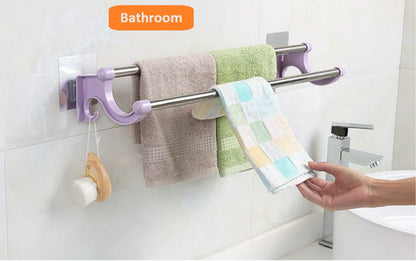 self adhesive Double Pole Towel Holder - Enkaji Households