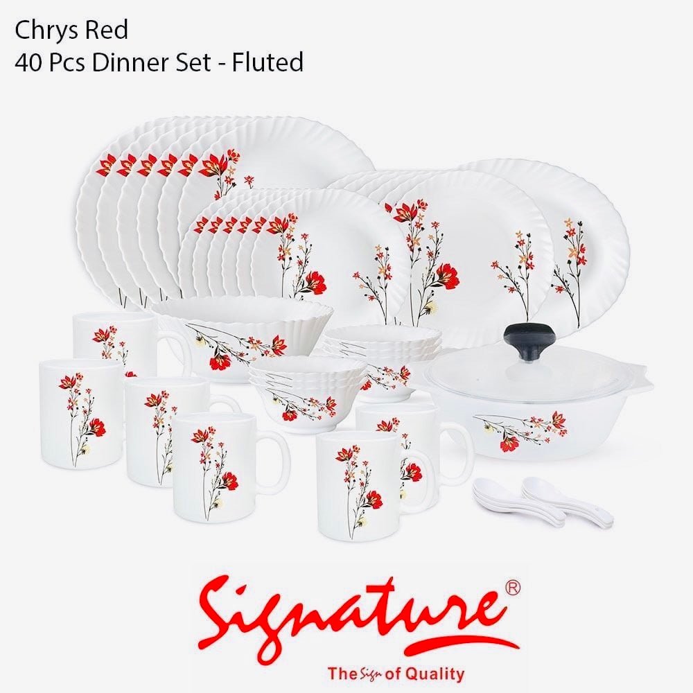 Signature Dinner Sets - 40 Pieces (Mimosa Design) - Enkaji Households