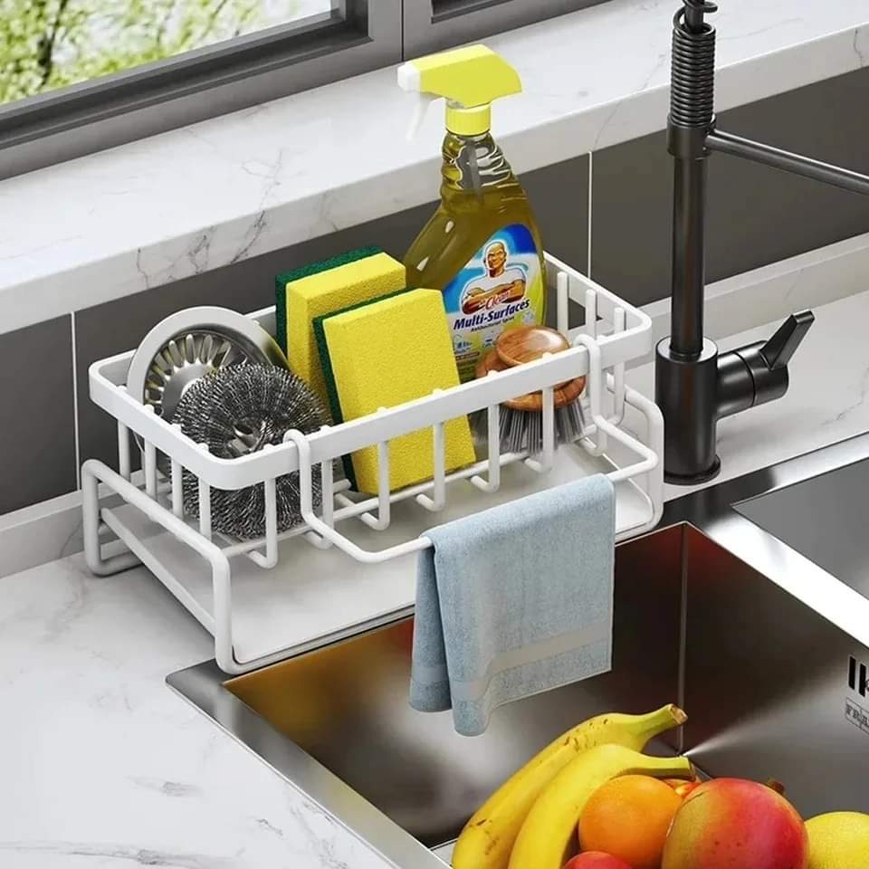 Sink Caddy with Water Draining Tray/Multifunctional Sink Sponge Detergent rack - Enkaji Households