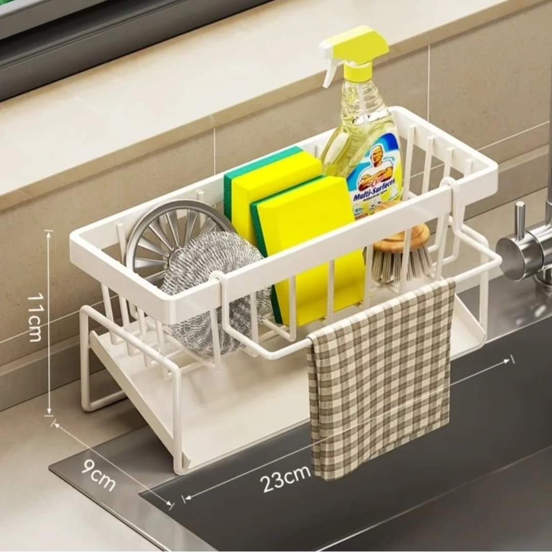 Sink Caddy with Water Draining Tray/Multifunctional Sink Sponge Detergent rack - Enkaji Households